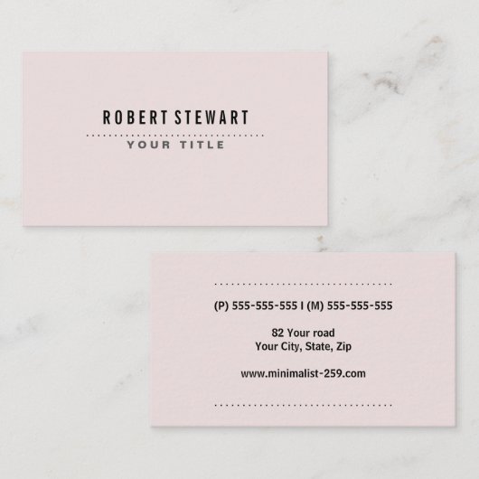 Modern minimalist generic baby pink 名刺 (正面/裏面)