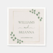 Modern Minimalist Geometric Frame Wedding  スタンダードカクテルナプキン (正面)