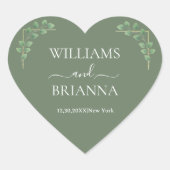 Modern Minimalist Geometric Frame Wedding ハートシール (正面)