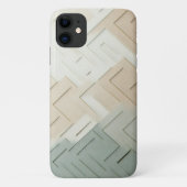 Modern Minimalist Geometric Maze - Elegant Sage Gr Case-Mate iPhoneケース (裏面)