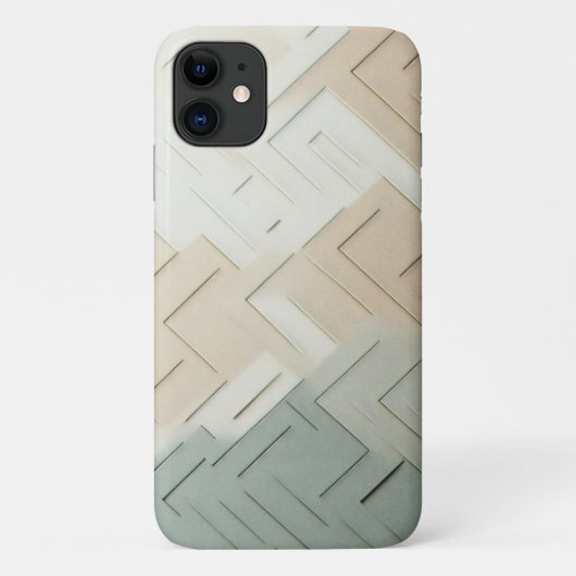 Modern Minimalist Geometric Maze - Elegant Sage Gr Case-Mate iPhoneケース (裏面)