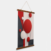 Modern Minimalist Geometric Red Black White Circle 吊り下げ型タペストリー (傾斜あり)