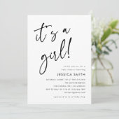 Modern Minimalist Girl Baby Shower 招待状 (スタンド正面)