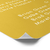 Modern Minimalist Gold Alphabetical Seating Chart ポスター (角)