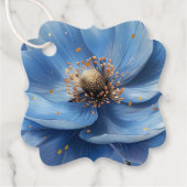 Modern Minimalist Gold and Blue Poppy  フェイバータグ (正面)