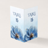 Modern Minimalist Gold and Blue Poppy Table Number (外部)