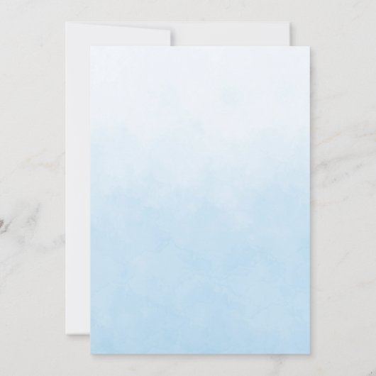 Modern Minimalist Gold and Blue Poppy Wedding 招待状 (裏面)