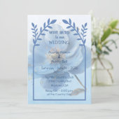 Modern Minimalist Gold and Blue Wedding   招待状 (スタンド正面)