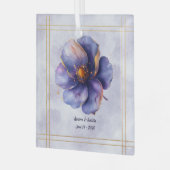 Modern Minimalist Gold and Purple Wedding  ガラスオーナメント (正面左)