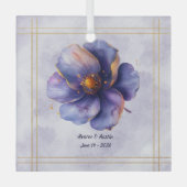 Modern Minimalist Gold and Purple Wedding  ガラスオーナメント (正面)