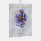 Modern Minimalist Gold and Purple Wedding  ガラスオーナメント (正面右)