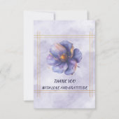 Modern Minimalist Gold and Purple Wedding  サンキューカード (正面)