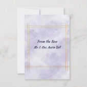 Modern Minimalist Gold and Purple Wedding  サンキューカード (裏面)