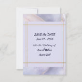Modern Minimalist Gold and Purple Wedding  セーブザデート (正面)