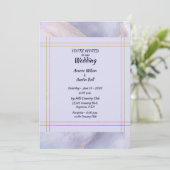 Modern Minimalist Gold and Purple Wedding  招待状 (スタンド正面)