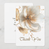 Modern Minimalist Gold and White Wedding サンキューカード (正面/裏面)