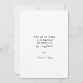 Modern Minimalist Gold and White Wedding サンキューカード (裏面)