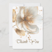 Modern Minimalist Gold and White Wedding サンキューカード (正面)