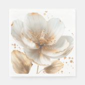 Modern Minimalist Gold and White Wedding スタンダードランチョンナプキン (正面)