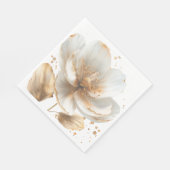 Modern Minimalist Gold and White Wedding スタンダードランチョンナプキン (角)