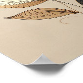 Modern Minimalist Gold & Black Botanical Floral Li ポスター (角)