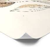 Modern Minimalist Gold Floral Line Art: Abstract B ポスター (角)