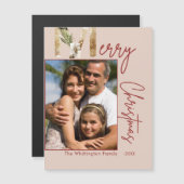 Modern Minimalist Gold Photo Christmas Card (正面/裏面)