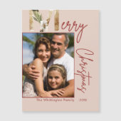 Modern Minimalist Gold Photo Christmas Card (正面)