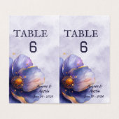 Modern Minimalist Gold Purple Wedding Table Number (内部フラット)