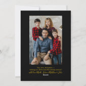 Modern Minimalist Gold Script Happy Holidays Photo シーズンカード (裏面)