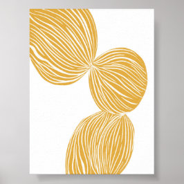 Modern Minimalist Golden Yellow Wall Art ポスター