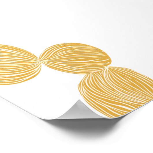 Modern Minimalist Golden Yellow Wall Art ポスター (角)