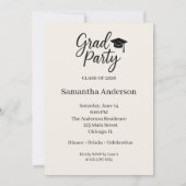 Modern Minimalist Grad | Elegant Photo Grad Party 招待状 (裏面)