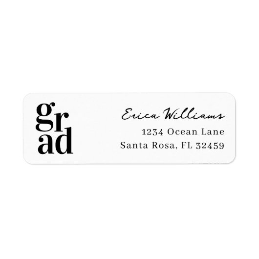 Modern Minimalist Grad Script ラベル (正面)