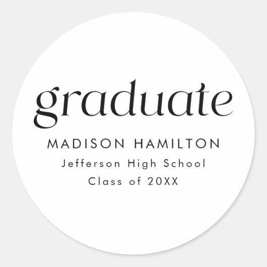 Modern Minimalist Graduation ラウンドシール (正面)