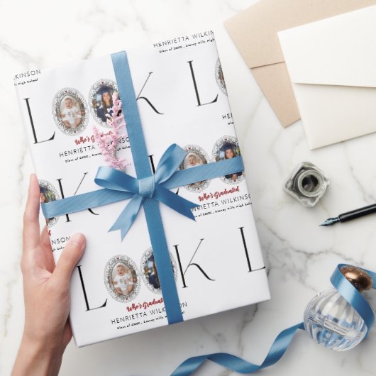 Modern Minimalist Graduation Announcement Photo  ラッピングペーパー (ギフト)