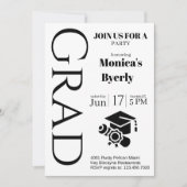 Modern Minimalist Graduation Party Invitation  招待状 (正面)