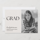 Modern Minimalist Graduation Photo Announcement 案内状 (正面)
