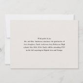 Modern Minimalist Graduation Photo Announcement 案内状 (裏面)