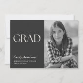 Modern Minimalist Graduation Photo Announcement 案内状 (正面)