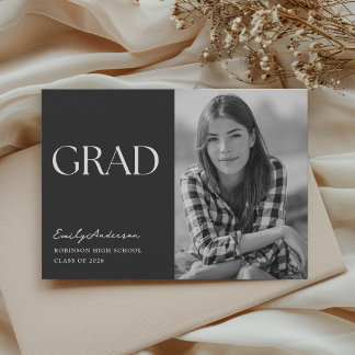 Modern Minimalist Graduation Photo Announcement 案内状