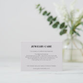 Modern Minimalist Gray Jewelry Care Insert Card エンクロージャーカード (スタンド正面)