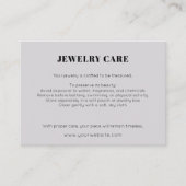 Modern Minimalist Gray Jewelry Care Insert Card エンクロージャーカード (正面)