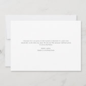 Modern Minimalist Gray Monogram Wedding サンキューカード (裏面)