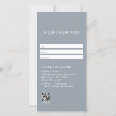 Modern Minimalist Gray QR Code Gift Certificate (裏面)