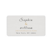 Modern Minimalist Gray Striped Wedding ラベル (正面)