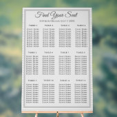 Modern Minimalist Gray Striped Wedding Seating Cha アクリルサイン (ニュートラル)