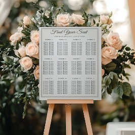 Modern Minimalist Gray Striped Wedding Seating Cha アクリルサイン