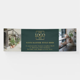 Modern Minimalist Green Custom Business Logo  横断幕