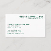 Modern Minimalist Green Dentist 名刺 (裏面)